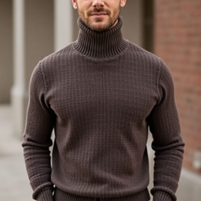 Pull col roulé pour homme, élégant et confortable, parfait pour les tenues formelles ou décontractées.