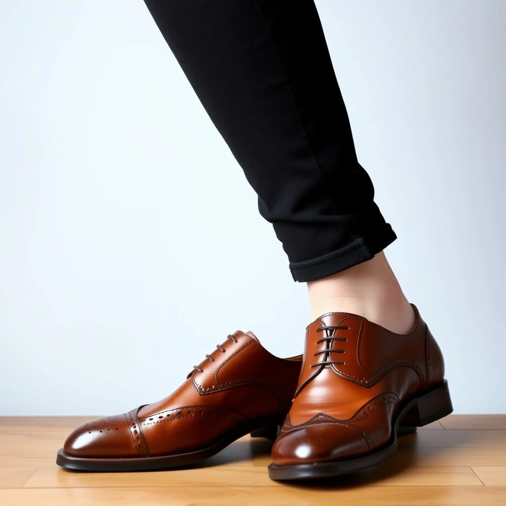 Découvrez ces chaussures en cuir marron d'une qualité exceptionnelle. Avec leur finition brillante et leur design intemporel, elles s'adaptent parfaitement aux occasions formelles comme les réunions ou les événements élégants. Elles offrent confort et durabilité tout en ajoutant une touche de sophistication à votre tenue.