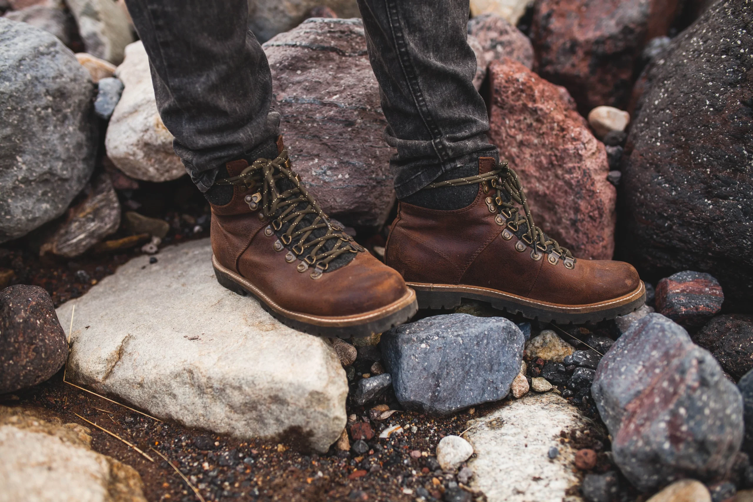 Bottes de randonnée en cuir pour homme